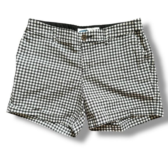 Old Navy Pants - Old Navy Everyday Short Mid Rise Black White Gingham Seersucker Women’s Size 4